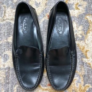 Tods driving moccasins black leather size 8.5
